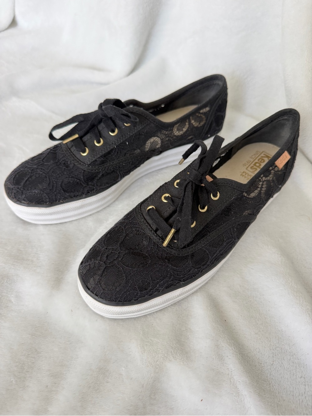 Keds Women's Black Lace Champion Lace-Up Sneakers
